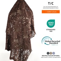 Tissu en dentelle florale respirant et hydrosoluble 100% coton pour vêtements ou robe hawaïenne, tissu en dentelle brodée