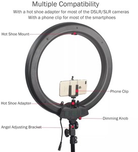 HOSHI Anneau lumineux LED pliable en alliage d'aluminium RGB 18 pouces 55W, à intensité variable, pour maquilleurs, vidéastes, YouTube et photographie - Product Image 4