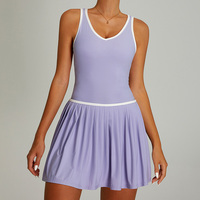Robe de course respirante à col en V profond pour adultes avec poche, tenue de tennis légère, robe pour femmes