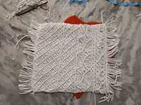 Housse de coussin carrée bohème en macramé de coton, faite à la main, avec pompons ajustables, 3 mm, écologique, diamètre 400 mm, Basantpriya