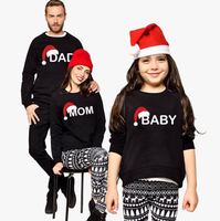 Vêtements de Noël Père Mère Bébé pour la Famille, Tenues Assorties Pull à Capuche Mère Fille Père Fils, Chandail de Noël