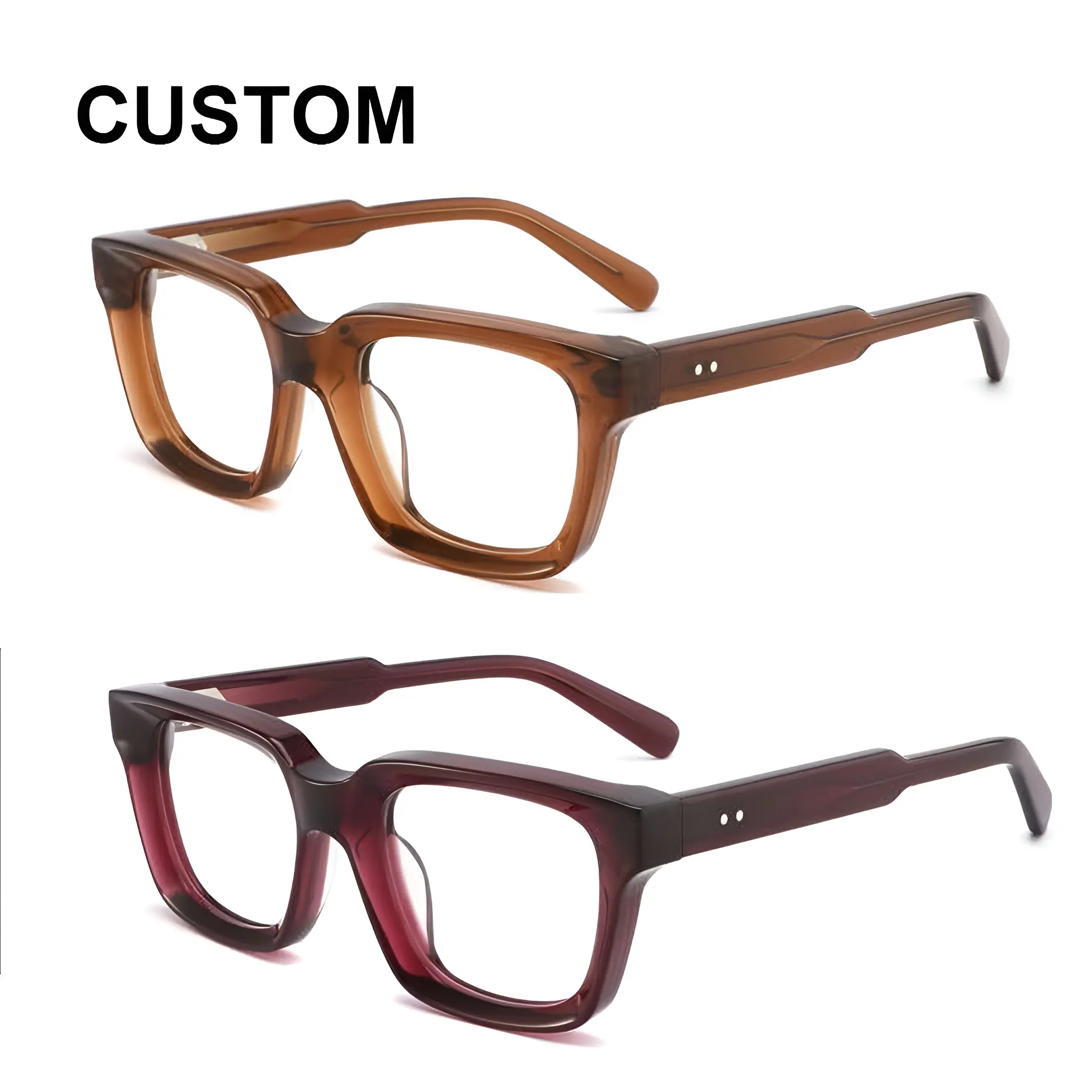 LBAshades buatan Cina grosir kualitas tinggi bingkai tebal kacamata Wanita Pria Bio asetat kacamata optik kustom Logo Eywear