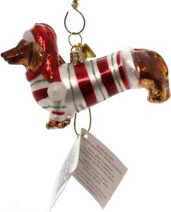 Adorno de Navidad Kurt Adler de cristal con forma de Dachshund de 3-1/2 pulgadas, serie Noble Gems (YAMNB0313), hecho en China/GUA - Product Image 2