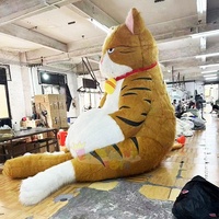 Costume de mascotte gonflable géant et mignon de chat assis, poupée de chat assis, mascotte de fête pour adulte, ensemble de luxe