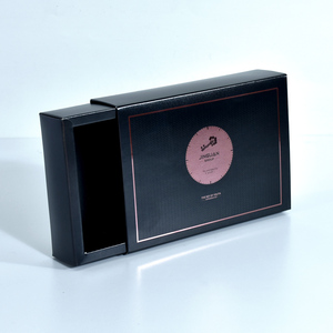 Boîte cadeau de bijoux en carton avec logo personnalisé Boîte de <span class=keywords><strong>dessin</strong></span> de collier Boîte de papier à tiroir coulissant avec mousse noire pour l'emballage de bijoux - Product Image 5