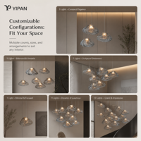 Lustre suspendu moderne et minimaliste en verre doré, design coquille, grande taille personnalisée, pour escalier, économe en énergie, pour la décoration