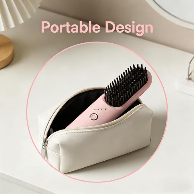 Factory Price Portable Cordless Hair Straightener Brush Led Display Hair Styling Tools Straight Curly Hair Styling Comb