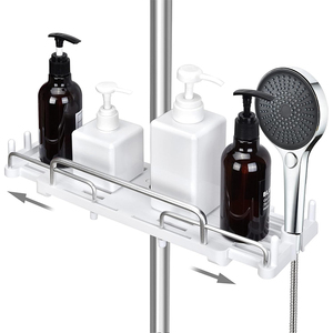 Étagère d'angle télescopique et extensible pour salle <span class=keywords><strong>de</strong></span> bain, panier <span class=keywords><strong>de</strong></span> douche suspendu, organisateur <span class=keywords><strong>de</strong></span> rangement pour rail <span class=keywords><strong>de</strong></span> douche - Product Image 1