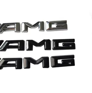 Lencana Emblem Huruf 81Mm, AMG Konsol Pusat Interior, Aksesori Styling Mobil Logo Fob Stiker 3D