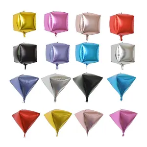 Alles Gute zum Geburtstag Werbung Aufblasbarer Helium Golden Silver Square Shape Mylar Folien ballon