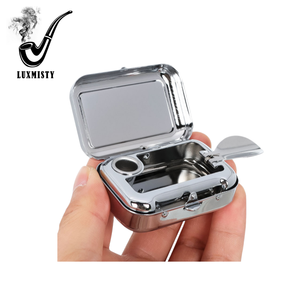 Cinzeiro Portátil de Bolso Sem Fumaça para Charutos, Mini Extintor de Cigarros, Design Minimalista Quadrado em Alumínio para Viagens, Atividades ao Ar Livre, Carro e Hotel - Product Image 2