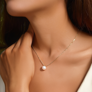 Collar de Perlas de Acero Inoxidable 316L con Baño de Oro PVD, Joyería Sostenible y Resistente para Mujer - Product Image 3