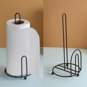 Metal Kitchen Paper <b>Towel</b> Holder Stand for Countertop <b>Freestanding</b> Toilet Roll Tissue Dispenser <b>Rack</b> with Decorative Holder - Product Image 5
