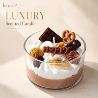 Bougie parfumée artisanale en cire de soja, en forme de coupe à dessert, aux fruits et crème, OEM ODM, marque privée, décoration intérieure, cadeau, vente en gros