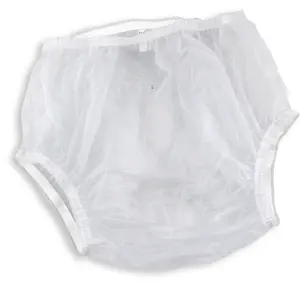 Yetişkin su geçirmez pantolon sütlü beyaz plastik pantolon inkontinans PVC plastik pantolon