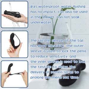 Neues Design Ferngesteuerter 10-Modi-Wackel- und Vibrations-Prostatamassager, Analplug für Männer, Penisring, vibrierender Butt Plug - Product Image 3