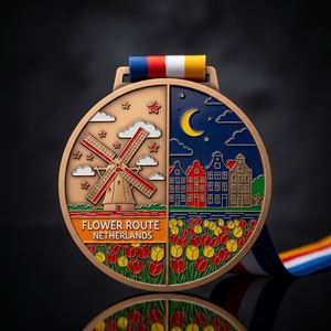 Médailles personnalisées en alliage de zinc à thème paysager, avec relief 3D et émail souple, pour événements de course sur sentier - Product Image 4