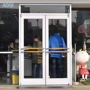 Puerta de vidrio antirrobo de aleación de aluminio comercial similar <span class=keywords><strong>a</strong></span> la de KFC y McDonald's en la entrada de una tienda - Product Image 6