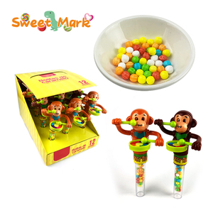 Lindo juguete de tambor con forma de mono con sabor afrutado Candy Fruit Press Toy en embalaje de botella - Product Image 2