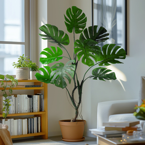 Thực Tế Nhân Tạo Monstera deliciosa Trong Nhà Trang Trí Cây Xanh Nhựa Cây Nồi Phòng Khách Cây Xanh Màu Xanh Lá Cây Trang Trí Trong Nhà - Product Image 1