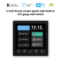 2026 Kooyii Interrupteur intelligent multifonction 3/4 voies avec écran tactile, contrôle à distance Wi-Fi, 240V