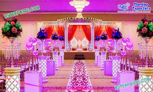 Mandap คริสตัลงานแต่งงานสไตล์บอลลีวูด,ชุดจัดงานแต่งงานทำจากคริสตัลไฟเบอร์สีทองดีไซน์ทันสมัยสไตล์ลอนดอนจากหมู่เกาะฟิจิ - Product Image 6