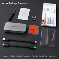 M.2 NVMe SSD Enclosure JMS583 10Gbps USB C Casing Drive Eksternal Mendukung 2230 2242 SSD Semua Aluminium Pembuangan Panas