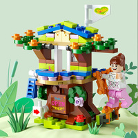 Bloques de Construcción Educativos de Plástico, Figuras de Acción para Niños, Juguete para Niñas, Casa de Árbol de Cuento de Hadas, Juego de Ladrillos de Bricolaje