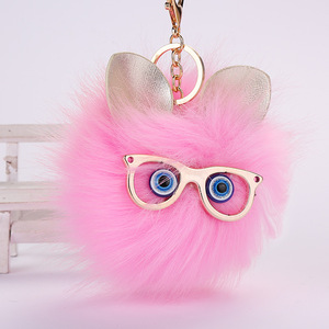 <span class=keywords><strong>Porte</strong></span>-clés pompon en fourrure <span class=keywords><strong>de</strong></span> <span class=keywords><strong>lapin</strong></span>, <span class=keywords><strong>lapin</strong></span>, hibou, <span class=keywords><strong>porte</strong></span>-cartes, 2020 - Product Image 3