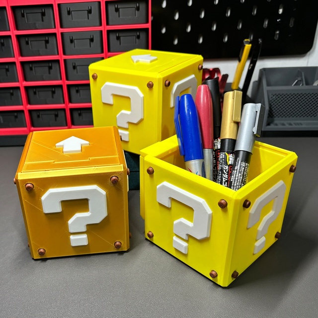 3D Printed Creative Square Storage Box & Stylish Pen Holder Student Stationery Gift