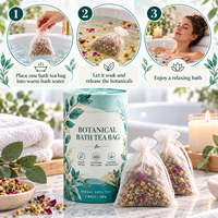 Sachets de bain aux fleurs botaniques naturelles : Pétales de rose, lavande, camomille – Bain de spa aux herbes avec emballage personnalisé