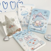 Miroir de maquillage pliable original à thème dessin animé, mini miroir de poche, miroir cosmétique portable mignon avec motifs de nourriture et d'animaux (chats et chiens)