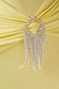 Vestido Formal de Mujer, Hombros Descubiertos, Tirantes Finos, Midi, Adornos Únicos de Borlas y Pedrería, ODM, Surtido, Ajustado - Product Image 4