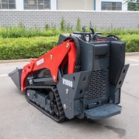 Chargeuse compacte de haute qualité avec commande par joystick, 1564 kg, godet de 0,2 m³, chenilles en caoutchouc pour l'aménagement paysager et l'agriculture