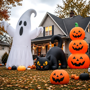 Scary Advertising <b>Inflatable</b> Halloween Decoration Model with LED Light for Haunted <b>House</b> Yard Garden Outdoor Ornament - Product Image 1