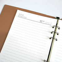 Planificateur de classeur de journaux à feuilles mobiles personnalisé rechargeable A5 en cuir PU à 6 anneaux