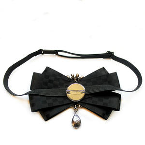 Pajarita de tela negra con pedrería duradera <span class=keywords><strong>para</strong></span> hombre, con correa ajustable, ideal <span class=keywords><strong>para</strong></span> camisas de <span class=keywords><strong>traje</strong></span>, regalo de graduación <span class=keywords><strong>y</strong></span> actuaciones en escenario. En stock. - Product Image 3