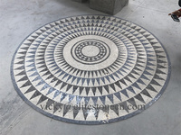 Médaillons de sol en marbre à motifs floraux européens, mosaïque de marbre personnalisée avec motif classique, carrelage de sol pour salon