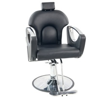 Fauteuil de coiffure moderne vintage en cuir PU, inclinable, avec pompe hydraulique robuste et rotation à 360 degrés pour salon de coiffure