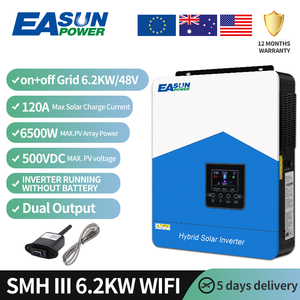 Easun điện 4.2 & 6.2kW lai tắt lưới chuỗi biến tần một pha EU kho năng lượng mặt trời biến tần MPPT 220V Hệ thống đầu ra kép - Product Image 3