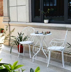 Outdoor Round <b>Table</b> Chair Set Casual Leisure Furniture for Courtyard Balcony Garden Milk Tea Shop & Commercial Use - Product Image 3