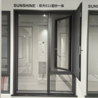 Fenêtre à battant moderne en alliage d'aluminium à double vitrage horizontal, certifiée Energy Star, étanche à l'eau et résistante aux vents, idéale pour appartement