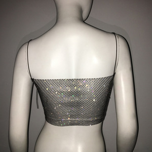 Ladies Sequined Rhinestones Chainmail Fishnet Suspenders <span class=keywords><strong>Top</strong></span> For Nightclub Party Black Crystal Mesh <span class=keywords><strong>Crop</strong></span> <span class=keywords><strong>Top</strong></span> - Product Image 6