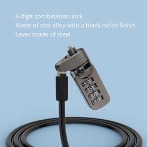 MK815-5 Keyless 4 chữ số kết hợp khóa phổ thép Chống Trộm cáp máy tính xách tay với 4 kết hợp cho máy tính xách tay và macbook - Product Image 2