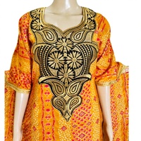 Robe Kaftan Africaine de Haute Qualité pour Femmes - Élégante Robe Musulmane avec Écharpe en Dentelle, Jupe Longue et Ensemble Blouse-Manteau