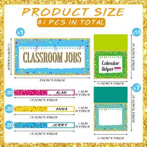 Ensemble de tableaux de poche pour les emplois en classe Décor de tableau d'affichage coloré pour la gestion de classe des enseignants - Product Image 2