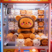 Peluches Kawaii Abeille et Ours 8 pouces, Jouets en Peluche pour Enfants, Thème Dessin Animé et Anime, pour Machine à Pinces
