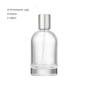 Chai xịt nước hoa thủy tinh tròn, nắp đậy, có thể nạp lại, trong suốt, dung tích 30ml, 50ml, 100ml - Product Image 2