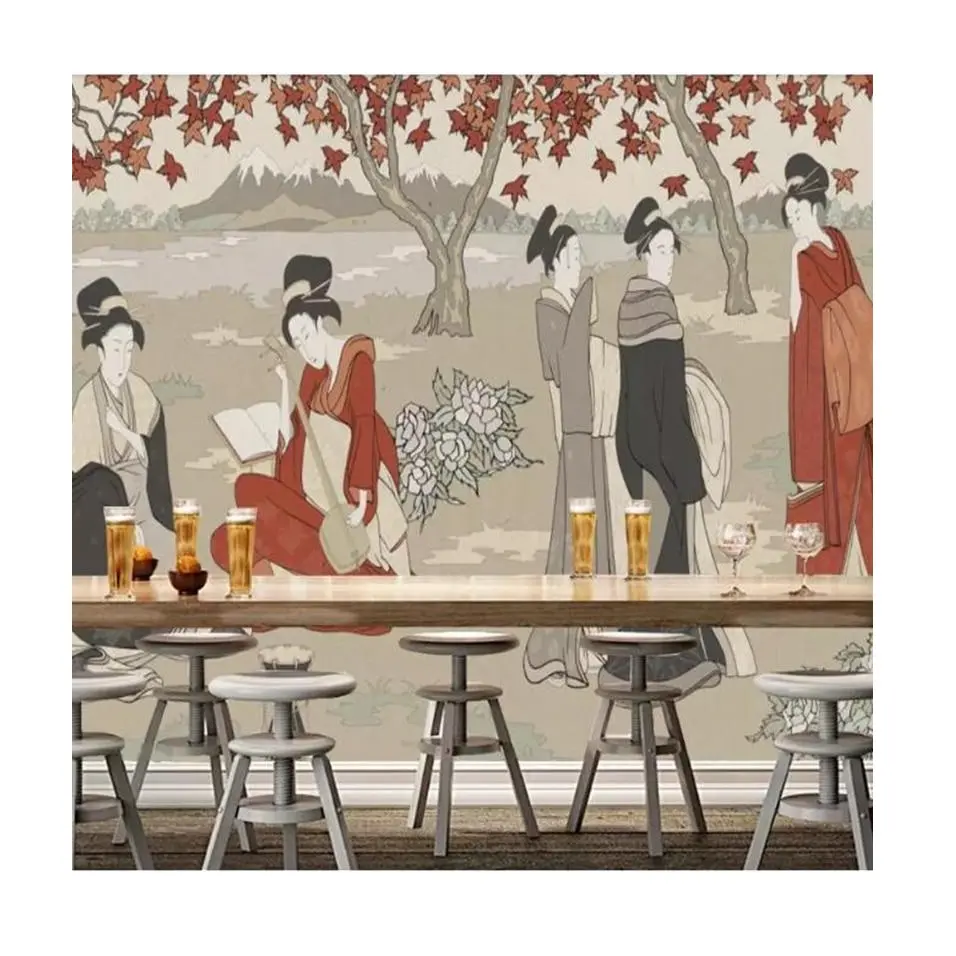 Printing most popular products japanese restaurant decoration wallpaper murals
