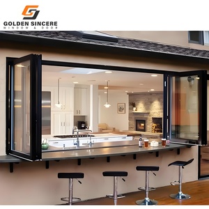 GS หน้าต่างอลูมิเนียมกันน้ำพับได้สำหรับห้องครัวกลางแจ้ง - Product Image 5